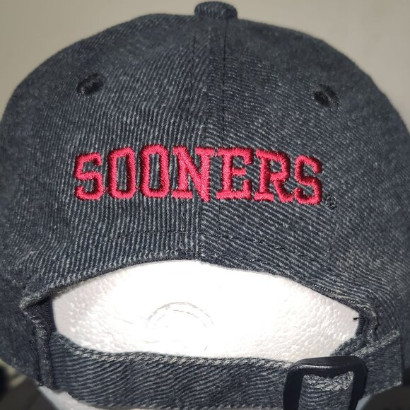 Black/Red OU Sooners Slide Adjustable Hat - Picture 2 of 3
